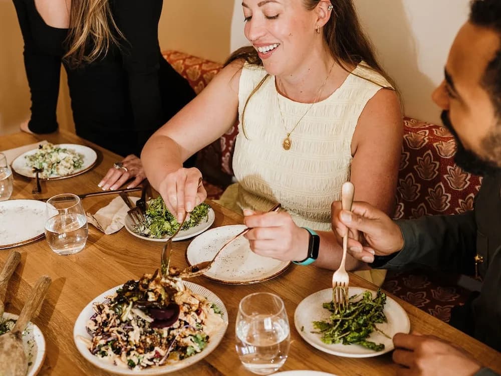 Residents sharing dinner at AndSoul The Villas, Shoreditch
