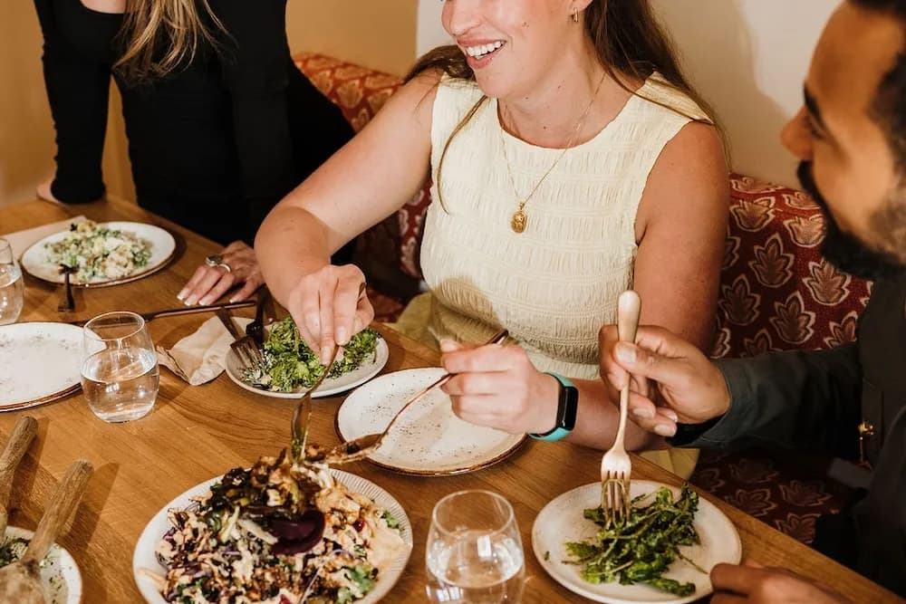 Residents sharing dinner at AndSoul The Villas, Shoreditch